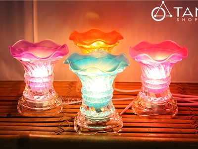 Đèn xông tinh dầu thủy tinh xoắn C0128